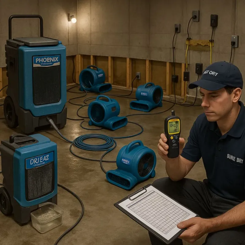 Structural Drying and Dehumidification process in Albemarle, NC